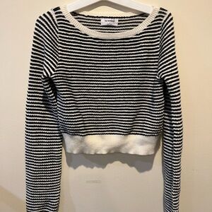 The Workshop Striped Black and White Women's Sweater